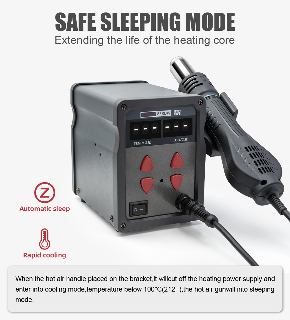 JCD 858DW Hot Air Gun 750W Dou - Hot Air Station 858 recension och pris