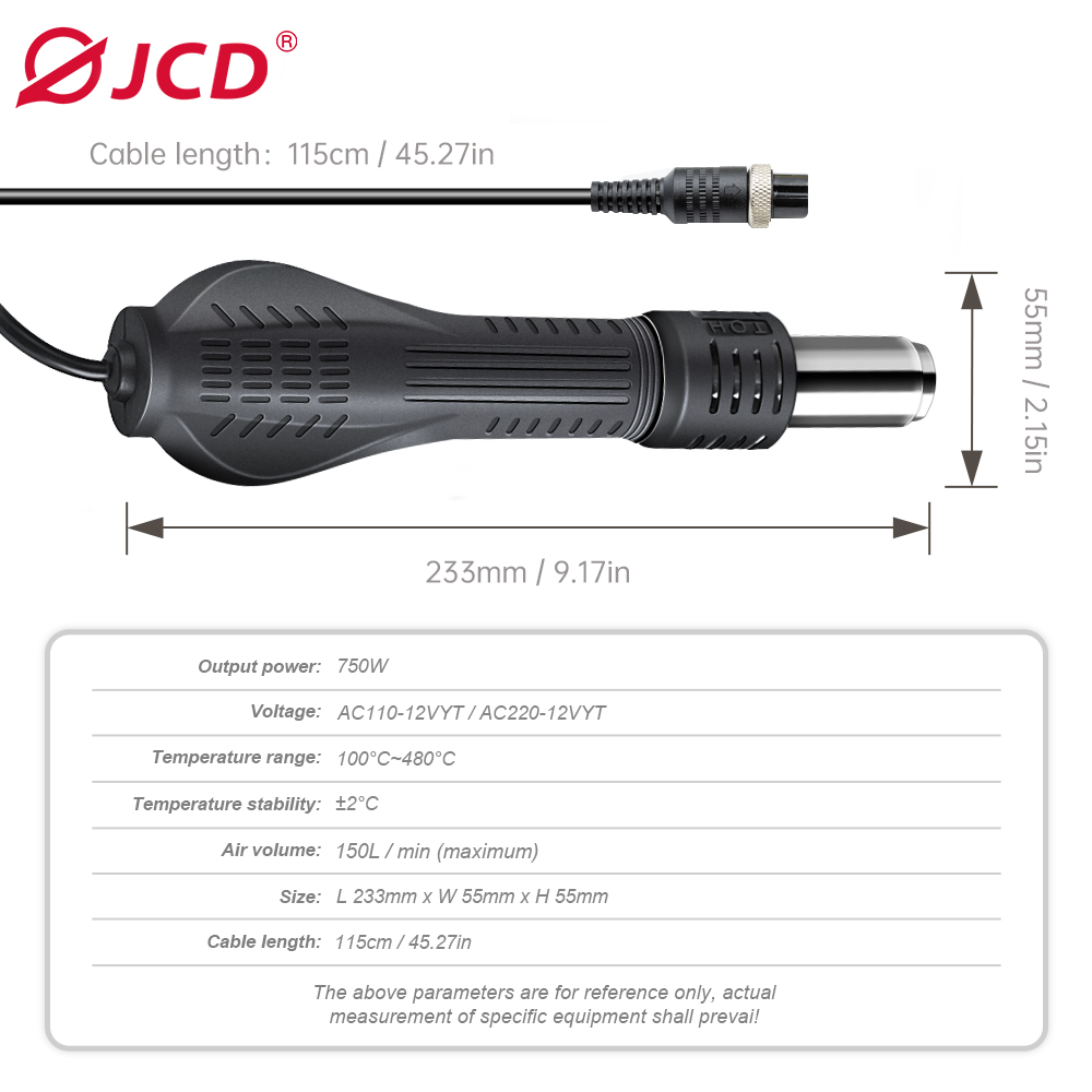 JCD 8-Hole Hot Air Gun Handle  - Hot Air Station 858 recension och pris